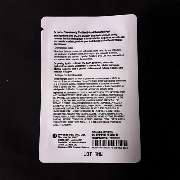 *FREE* Dr. Jart+ Pore Remedy 5% Multi-Acid Radiance Peel (Sample Size 3mL) - Picture 2 of 4
